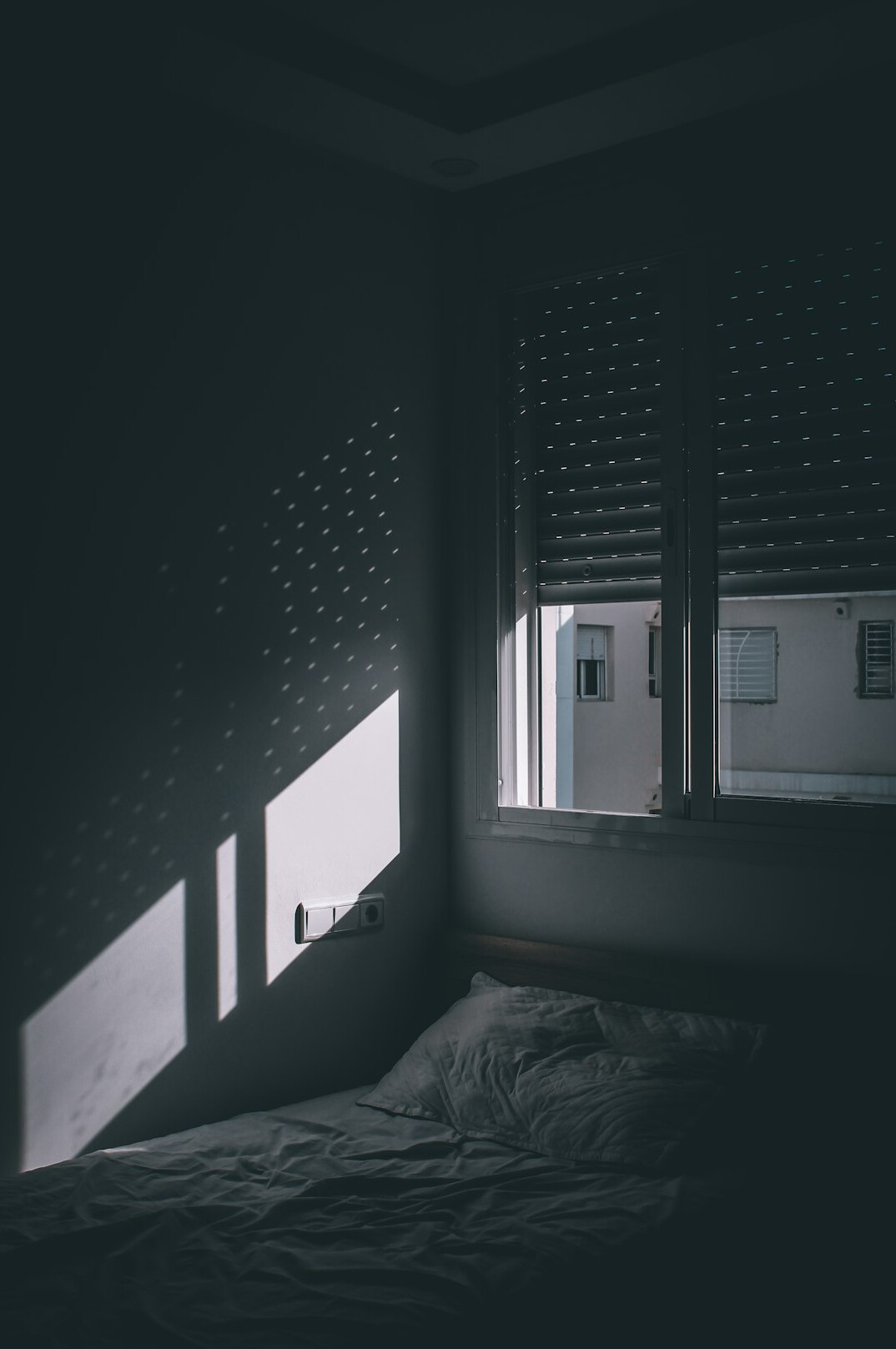 writer thinking in dark room