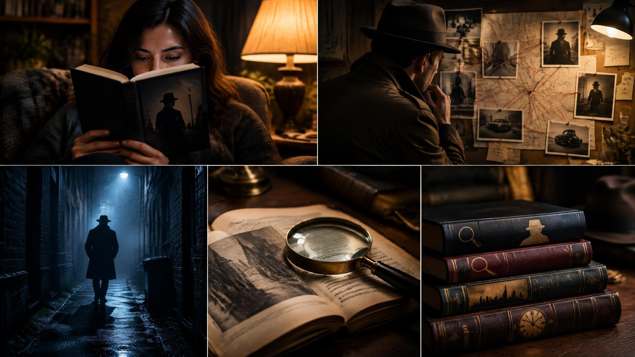 person reading mystery novel